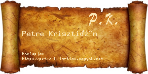 Petre Krisztián névjegykártya